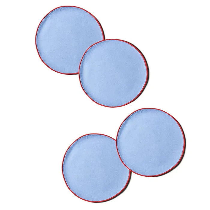 Color Block Round Placemat Set, French Blue