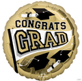 Congrats Grad Balloon - Gold Graduation Celebration Balloon