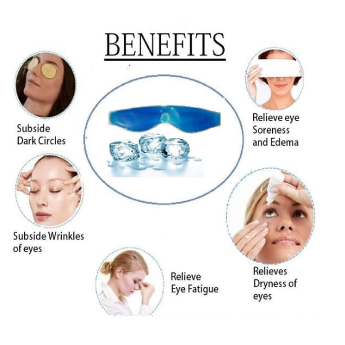 Cooling Gel Relaxing Eye Mask – Reusable Cold & Warm Therapy Mask for Stress Relief, Eye Strain & Headache(Random color-Pack of 1)
