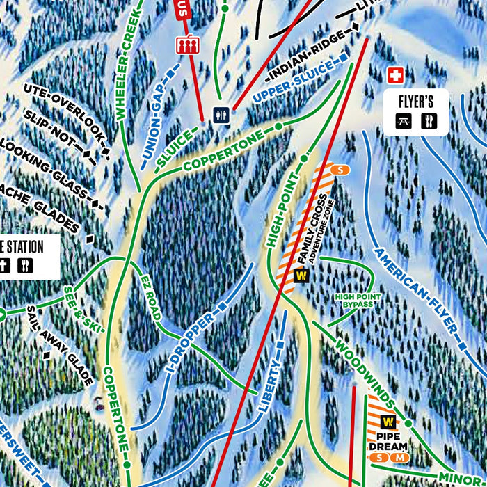 Copper Mountain Ski Trail Map, Colorado