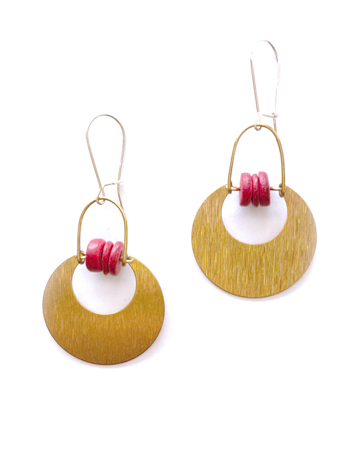 Coral Coco Hoop Earrings