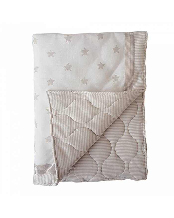 Cream Beige Star  Bedding Gift Basket - Yellow Basket!