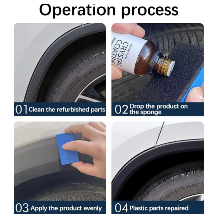Crystal Coating for Car & Bike Plastic Parts – 30ml PVC Restorer, Dashboard Cleaner & Shining Polish