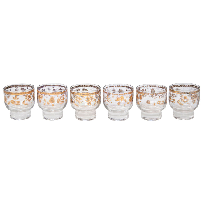 Vintage Culver Chantilly Footed Rocks Glasses Gold Wear | The Hour Shop