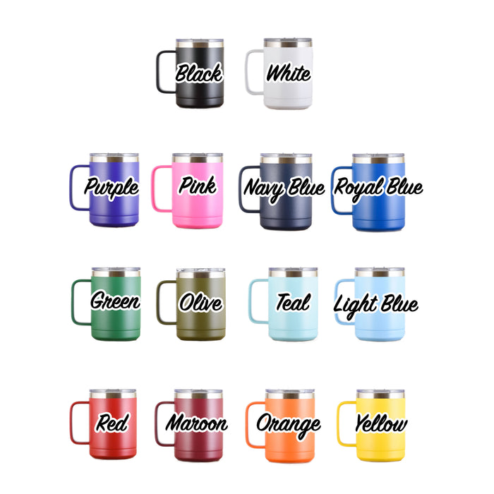 Custom Engraved Coffee Mug Tumbler with Handle