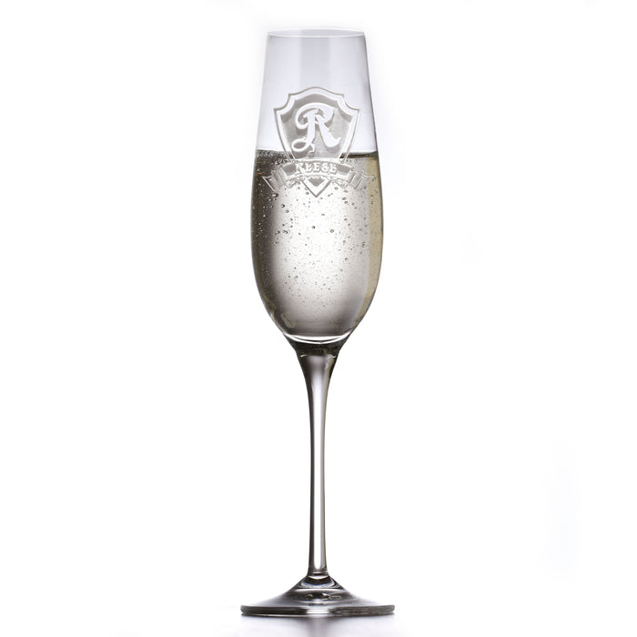 Custom, Engraved Crystal Champagne Glass