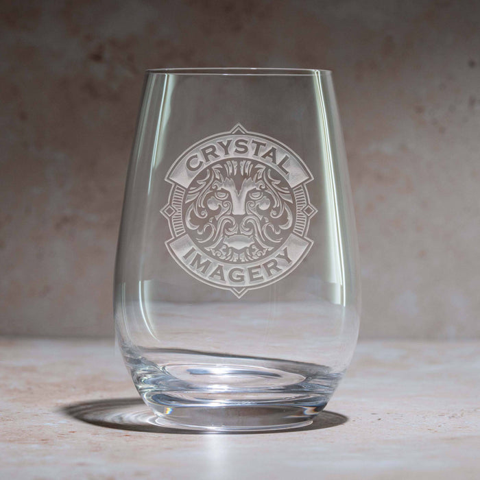 Custom Logo Stemless Wine Glass Gift Set with Custom Gift Box – Set of 2