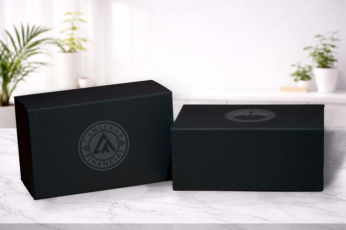 Custom Logo Stemless Wine Glass Gift Set with Custom Gift Box – Set of 2