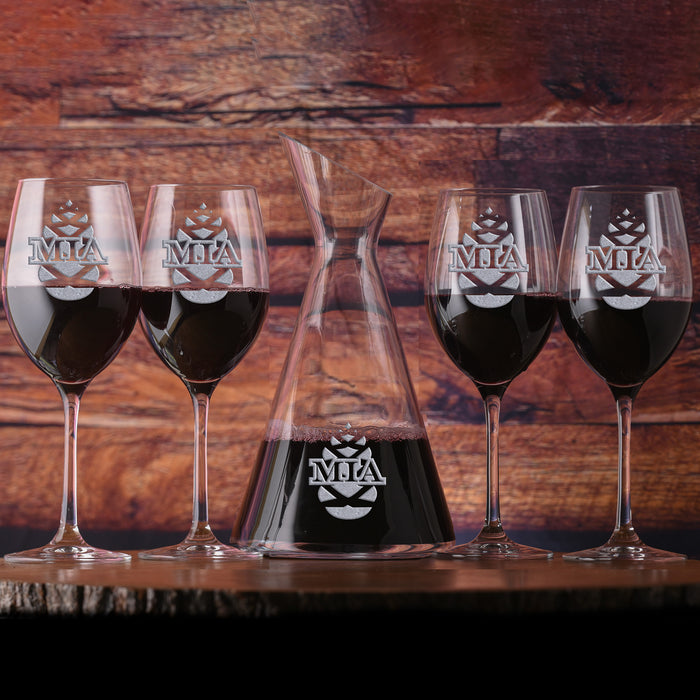 Custom Pinecone Crystal Wine Decanter, Gift Set