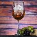 Custom Wedding Wreath Wine Glass