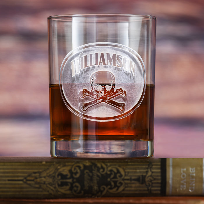 Customized Skull & Bones Whiskey Glass