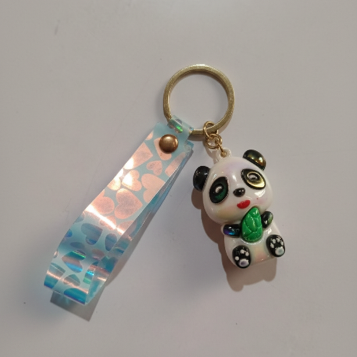 Cute Panda Keychain with Strap – Adorable Panda Bag Charm, Backpack & Key Accessory for Kids & Teens