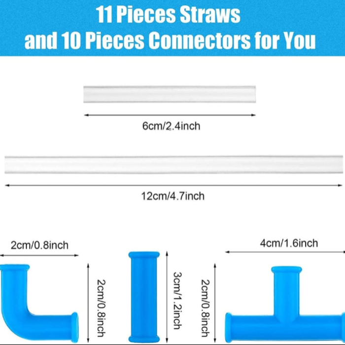 DIY Drinking Straws Set – 21-Piece Creative Play Game Straws for Kids & Adults | Build-Your-Own Fun Drinking Straw Kit
