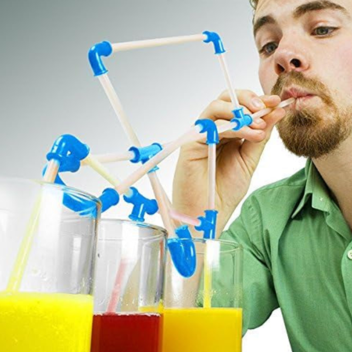 DIY Drinking Straws Set – 21-Piece Creative Play Game Straws for Kids & Adults | Build-Your-Own Fun Drinking Straw Kit
