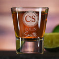 Double Monogram Engraved Shot Glass Gift