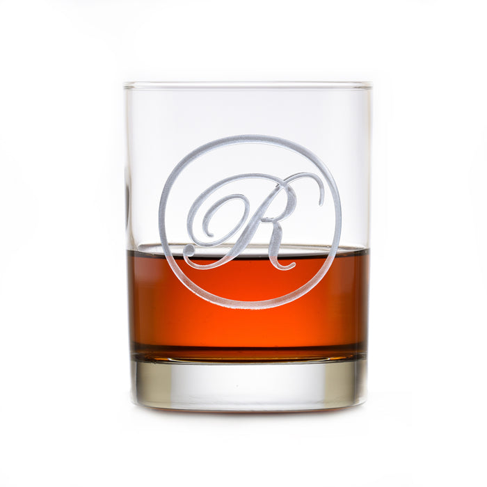Edwardian Script Monogram Scotch Glass