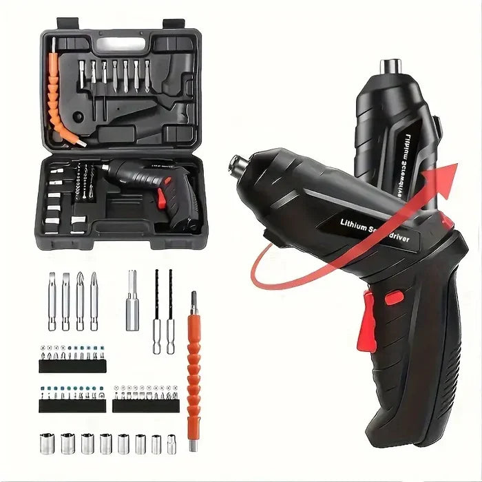 Electric Screwdriver Kit – Mini Handheld Drill with Rechargeable Lithium Battery for DIY, Home & Electronics Repair