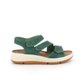 Elegant grön lädersandal med justerbara remmar