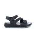 Elegant svart skinnsandal med justerbara remmar