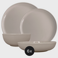 Elements Silver Sand Dinnerware Set 18 Pieces