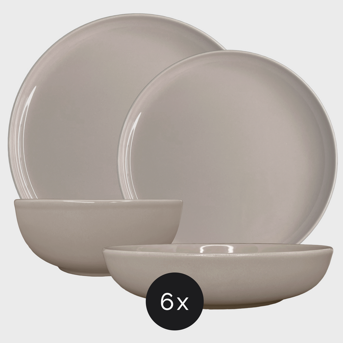 Elements Silver Sand Dinnerware Set 18 Pieces