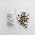 Embossed Mercury Glass Ornaments in Muslin Bag, Set of 36
