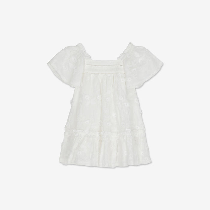 Embroidered Short seeve Mini Dress H - H17
