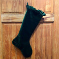 Emerald Green Velvet Ruffle Stocking