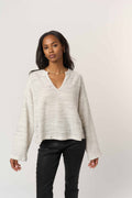 Emery Seamed Cozy Notch Neck Top
