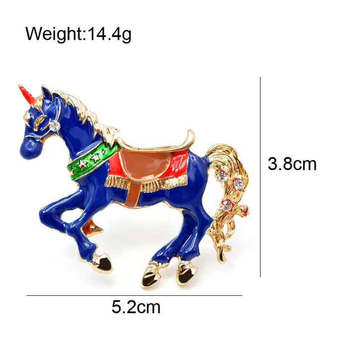 Enamel Unicorn Brooch (Black)