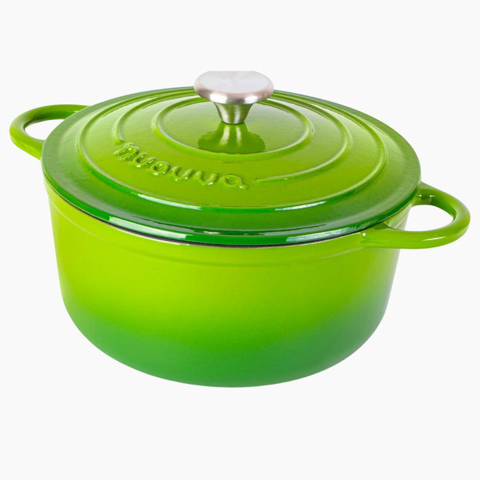 Nuovva cast iron Dutch oven casserole pot with lid and silver knob