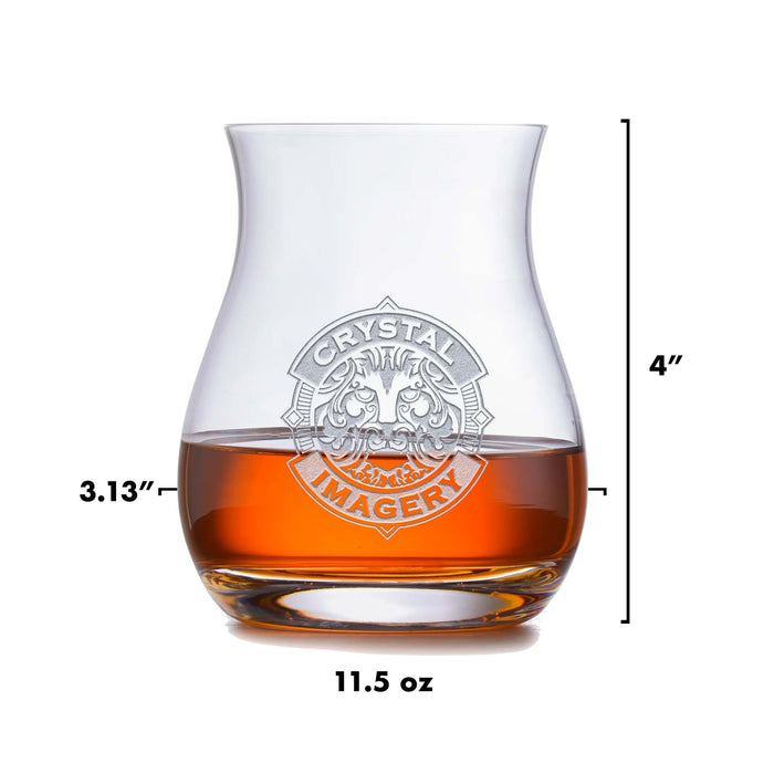 Engraved Crystal Canadian Whiskey Glass