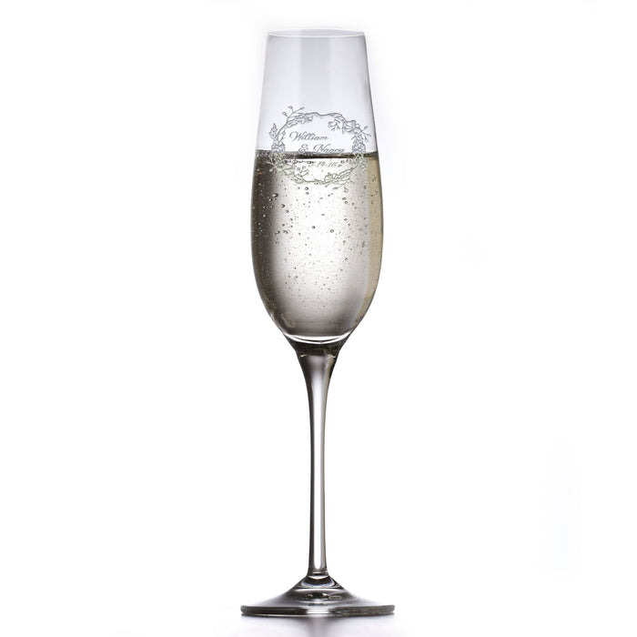 Engraved Crystal Wedding Toasting Flutes