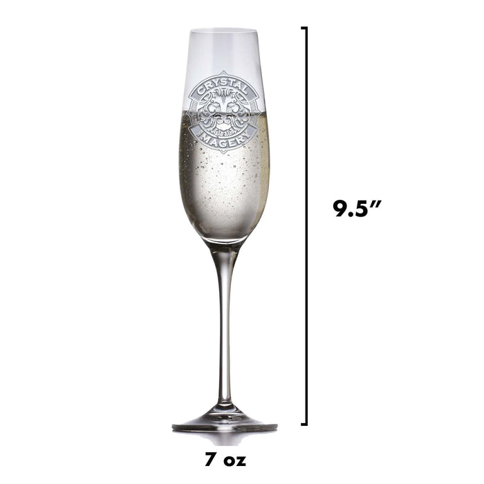Engraved Crystal Wedding Toasting Flutes