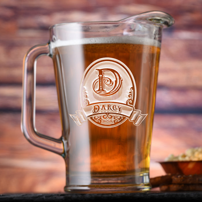 Engraved, Personalized Oval Pitcher