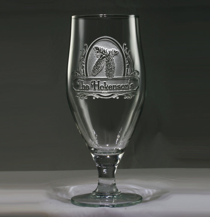 Engraved, Personalized Pinecone Tea Goblet