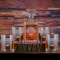 Engraved Seashell Decanter & Glasses Gift Set