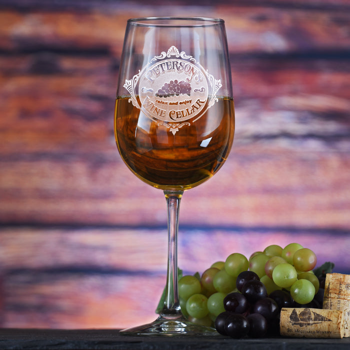Engraved Wine Cellar Wine Glass