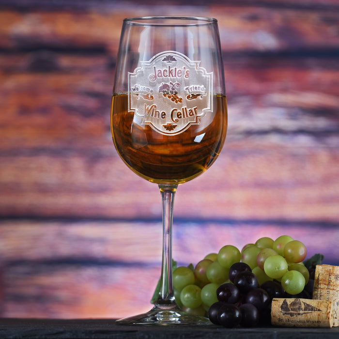 Engraved Wine Cellar Wine Glass