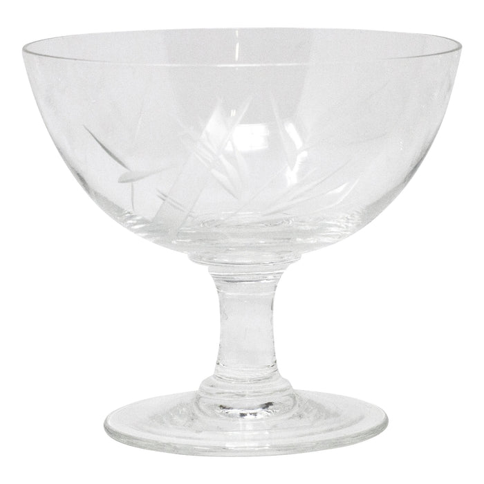 Vintage Etched Bamboo Short Coupe Glasses Glass | The Hour Shop