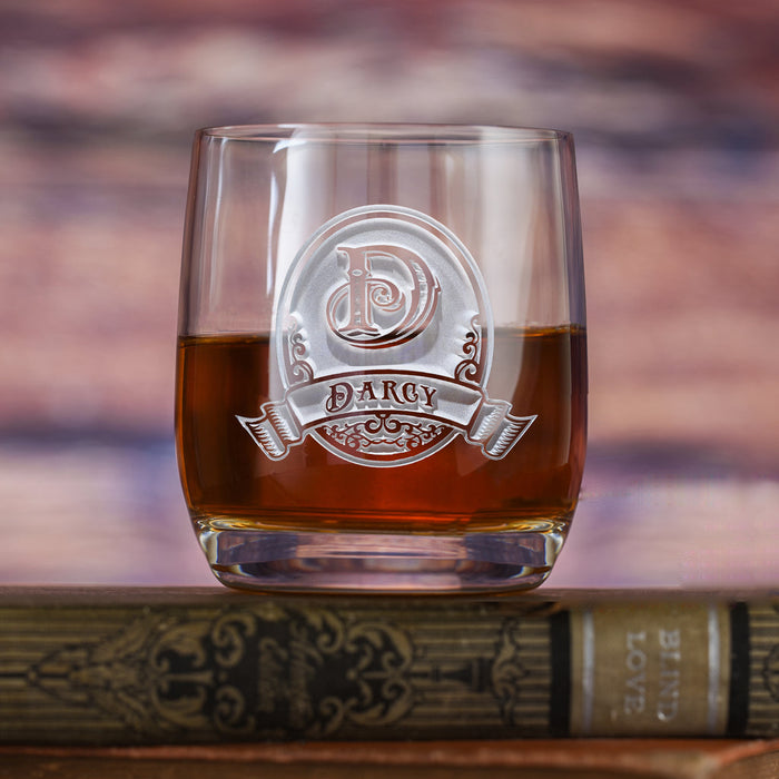 Etched Stolzle Weinland Crystal, Rocks, DOF, Double Old Fashioned Glass