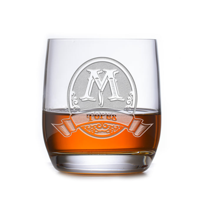 Etched Stolzle Weinland Crystal, Rocks, DOF, Double Old Fashioned Glass