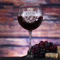 Family Crest Red Wine Glass, Engraved