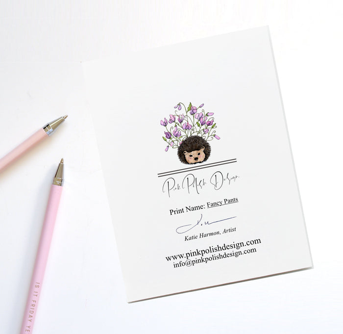PinkPolish Design Note Cards "Fancy Pants" Handmade Notecard