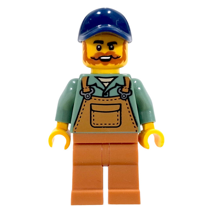Farmer, Sand Green Shirt, Medium Nougat Legs, Dark Blue Cap