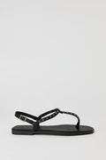 Faux Leather Studded Strap Sandal