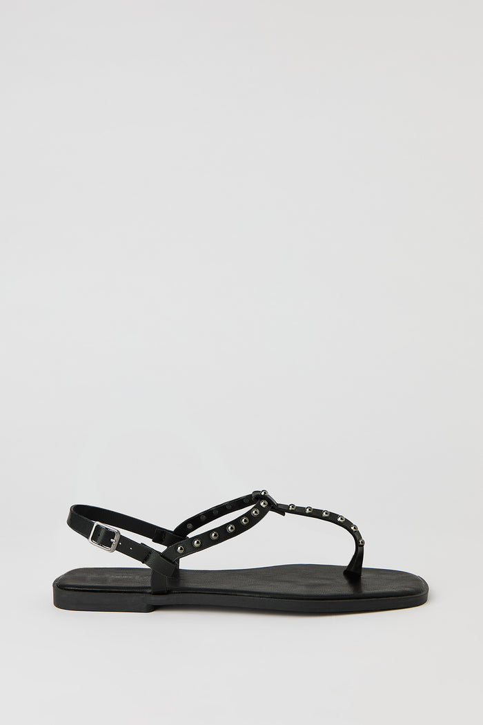Faux Leather Studded Strap Sandal