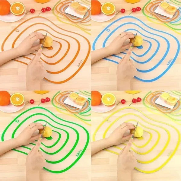 Flexible Transparent Cutting Board – Chopping Mat for Vegetables & Fruits, Non-Slip Kitchen Board (Random color-Pack of 1)