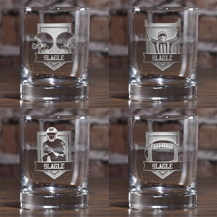 Football Super Bowl Fans Whiskey Glass Set