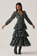 Franchesca Midi Dress black/green- ASTR